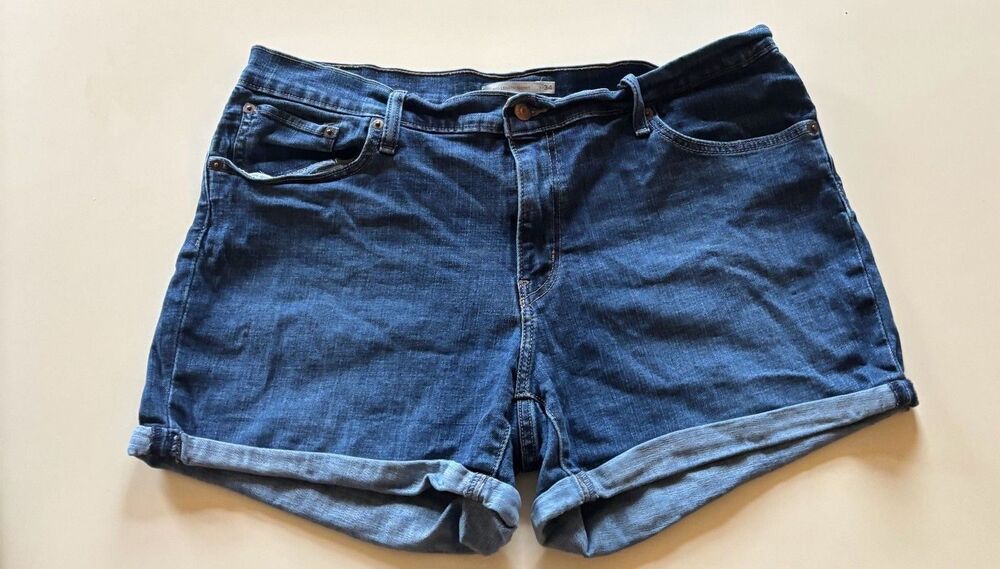 Levi's Mid Length Cuffed Denim Shorts
